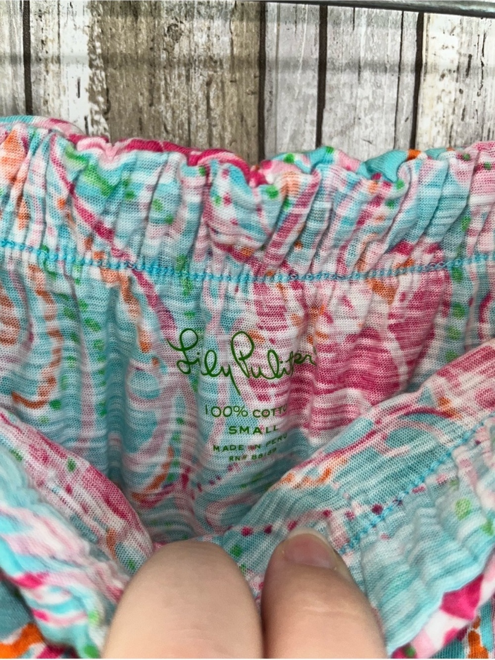 Lilly Pulitzer “Jellies Be Jammin” Strapless Ruffle Tube Top S Pink Blue Cotton - Picture 7 of 7
